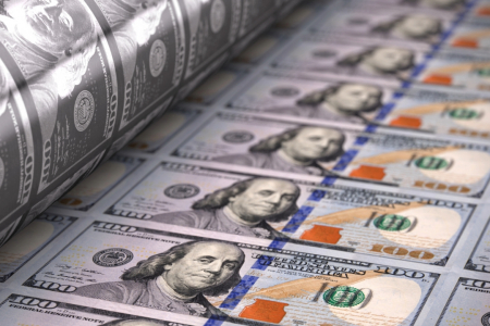 Money printing press.