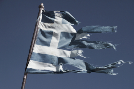 Tattered Greek Flag.